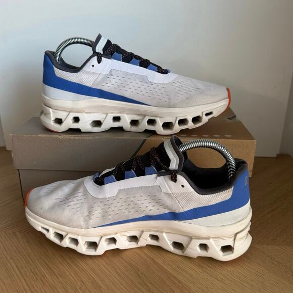 On Cloud Cloudmonster Frost/Cobalt Women Running Sneakers- SZ 9.5 - Picture 12 of 15